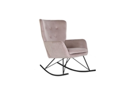 Cadeira De Baloiço Home Esprit Preto Cor De Rosa Poliéster Metal 68 X 90 X 92 Cm