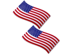 Adesivos exclusivos para carros com o desenho da bandeira americana (2 peças) em alumínio.