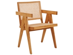 Silla De Diseño Beliani Westbrook Ii De Caoba Natural 55x52x82