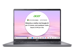 Portátil ACER Chromebook Plus 514 CB514-3H com Google AI (14" WUXGA - AMD Ryzen 3 7320C - RAM:8 GB - 128 GB eMMC - AMD Radeon 610M)