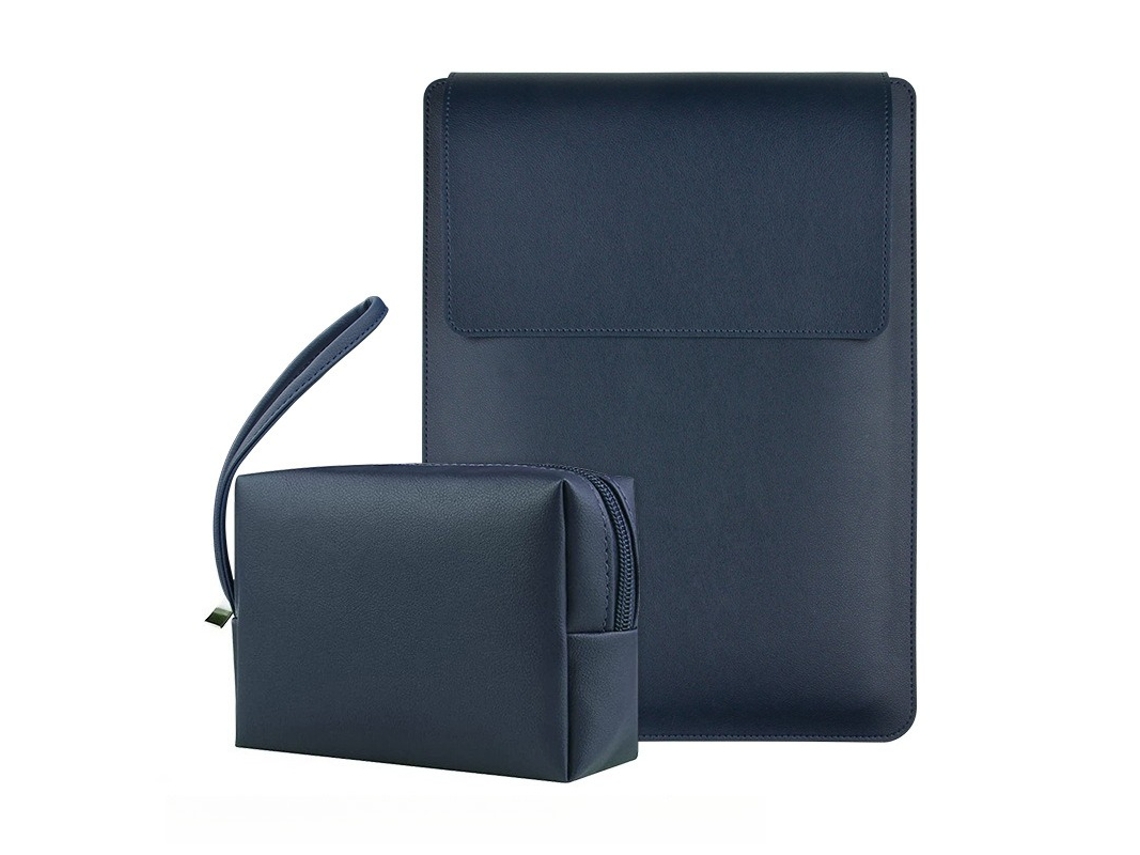 Capa para Portátil HEXINYIGJLY 15 16 em 1 em Pu com Tapete de Rato e Estojo para Acessórios Azul