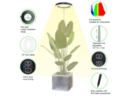 2026 lâmpada de Piso para Plantas Luz Solar Espectro Completo com Temporizador 3/9/12h e 10 Níveis de Intensidade