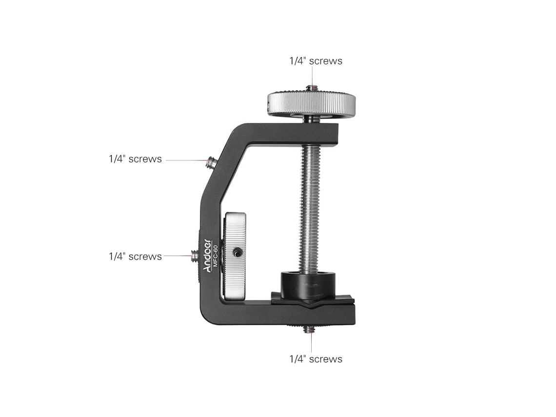 2026 soporte de Pinza C Andoer para Cámara Dslr Y Gopro, Carga Máxima 4kg, Con Cabeza Giratoria