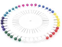 Pacote com 12 alfinetes coloridos para costura, ideias para trabalhos têxteis e acessórios de escritório.