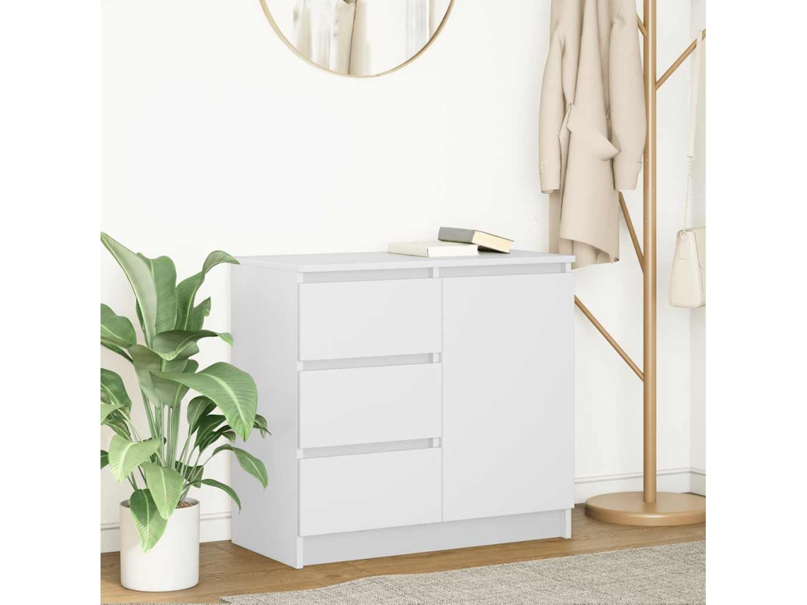 Vidaxl Aparador C/ Gaveta 71x35x65 Cm Derivados De Madeira Branco