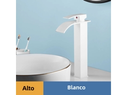 Torneira Moderna de Aço Inoxidável com Alavanca Única para Água Quente e Fria MDUG (branco Longo)