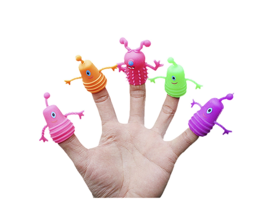 5 Peças/conjunto Bonecos De Dedo Tpr Plástico Bonitos Para Crianças Brinquedos De Histórias Estilos E Cores Aleatórios