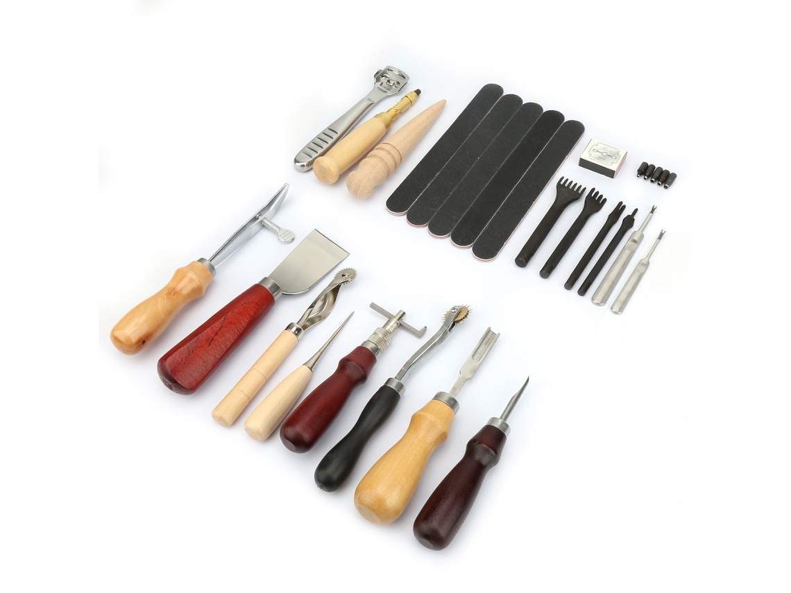20 Piezas/set De Ferramentas De Perfuração Para Artesanato De Couro Diy Para Costura Manual, Gravura E Estampagem