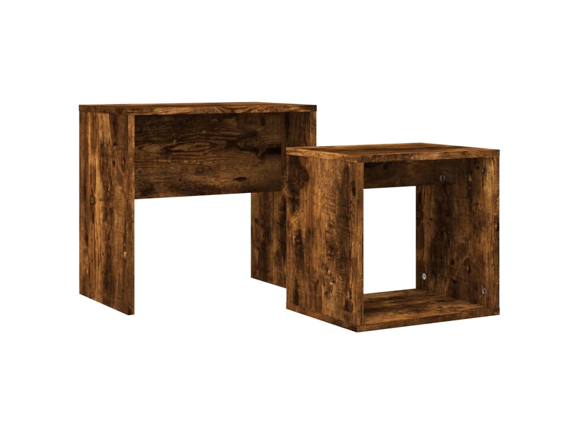 Conjunto de mesas de centro MAISON EXCLUSIVE em madeira de carvalho defumado (100x48x40 cm)