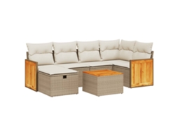 Garden Sofa Set, Garden Sofa Sets Vidaxl Bege Rattan / Vime (n/a)