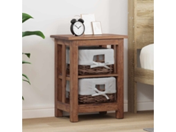 Vidaxl Mesa Lateral Castanho 38 X 28 X 50 Cm Madeira De Mogno Maciça