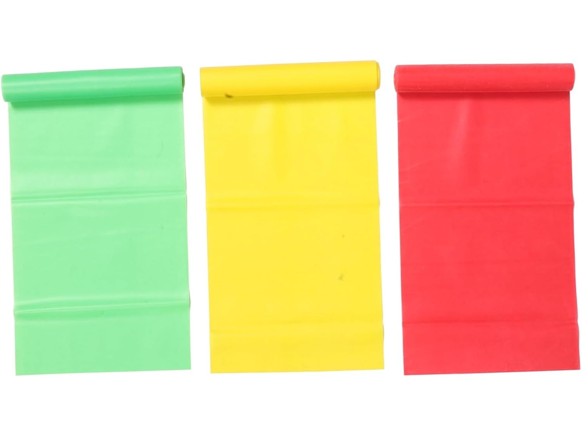 Conjunto De 3 Faixas Elásticas Resistência Para Exercícios Ioga, Pilates, Fitness E Treinamento Força Pernas