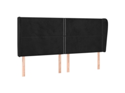 Headboard, Headboards Vidaxl Preto Veludo (183 X 23 X 118/128 Cm)