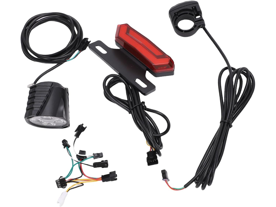 Conjunto De Luzes Para Bicicleta Elétrica, Led Potentes Com Botão