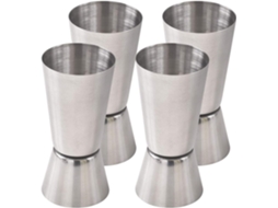 Conjunto De 4 Dosadores De Coquetel, 15 E 30 Ml, Em Aço Inoxidável.