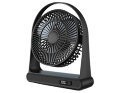 Ventilador Usb Pequeno Para Mesa, Ventilador De Escritório, Mini Ventilador Portátil Recarregável Com Visor Digital, Preto