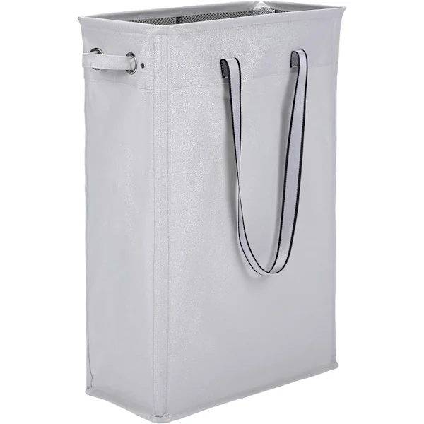 Cesto De Roupa Suja, 60 Cm, Prático Para Pendurar, Alto E Estreito, Saco De Roupa Impermeável Com Tampa De Malha Respirável, Cinza-fa7