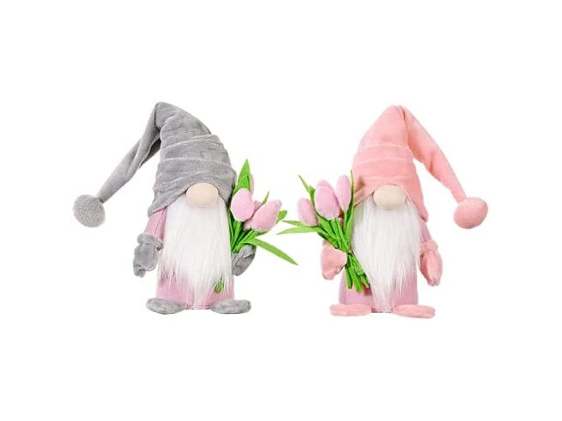 Conjunto de 2 Peluches de Rena Tulipa Cinza Rosa