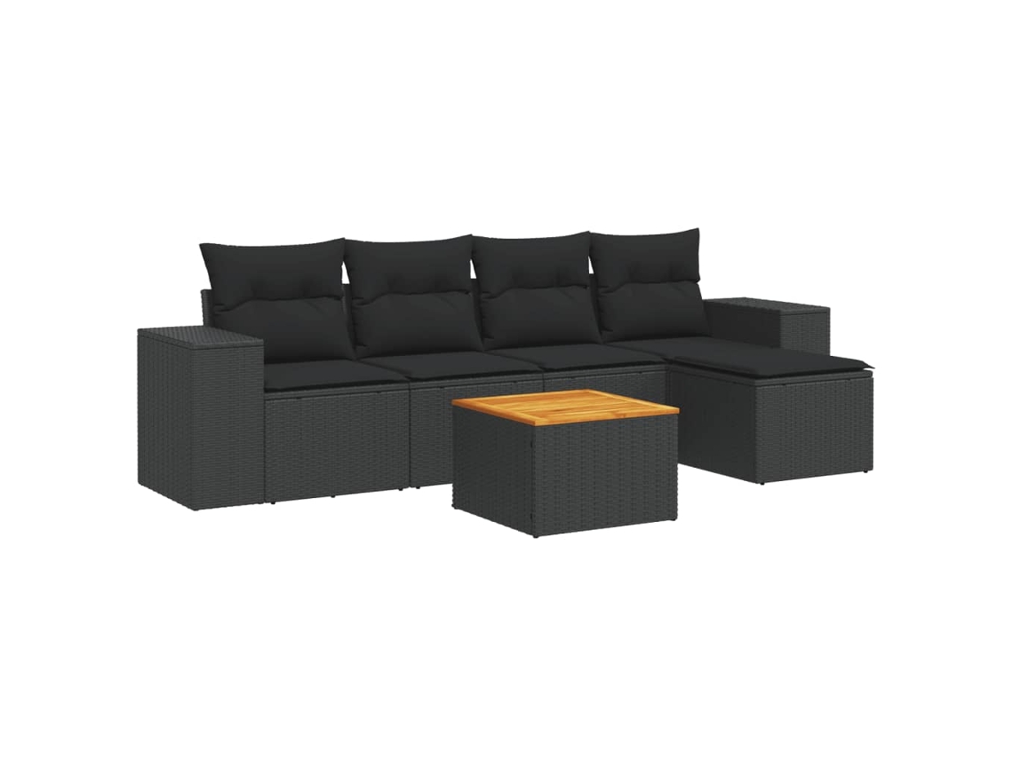 Garden Sofa Set, Garden Sofa Sets Vidaxl Preto Rattan / Vime (n/a)