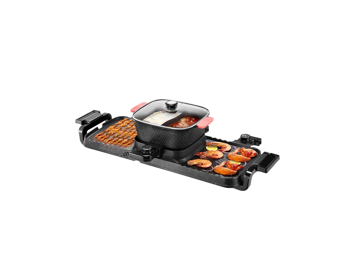 Churrasqueira Elétrica Com Grelha Succebuy 2300 W 2 Em 1 Sem Fumo 770 X 282 X 198 Mm