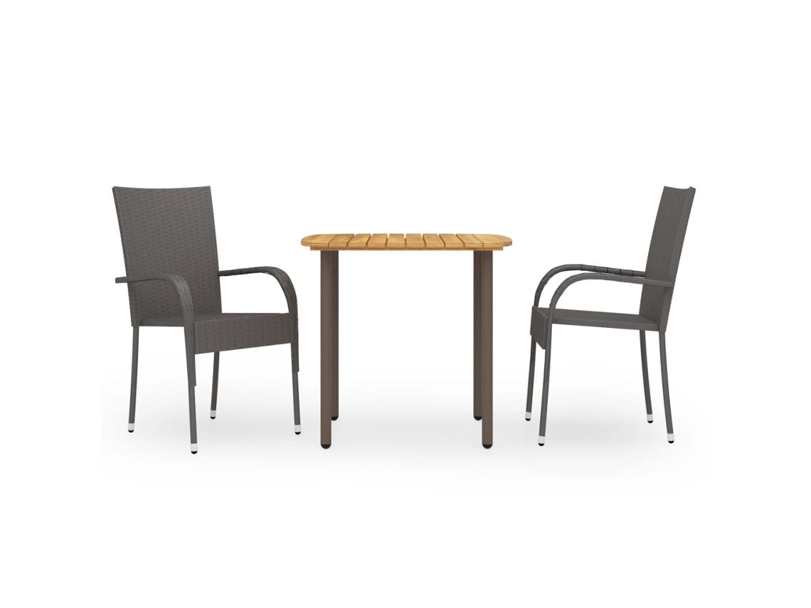 Conjunto 2 Conjunto De Jantar Vidaxl Marrom Vime Pe (80 X 80 X 72 Cm)