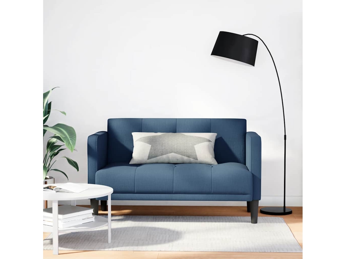 Vidaxl Sofá-luvas 111 Cm Tecido Azul