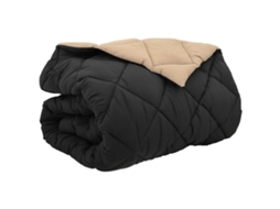Edredão | Edredom | Duvet De Inverno Preto E Taupe 240 X 260 Cm Microfibra