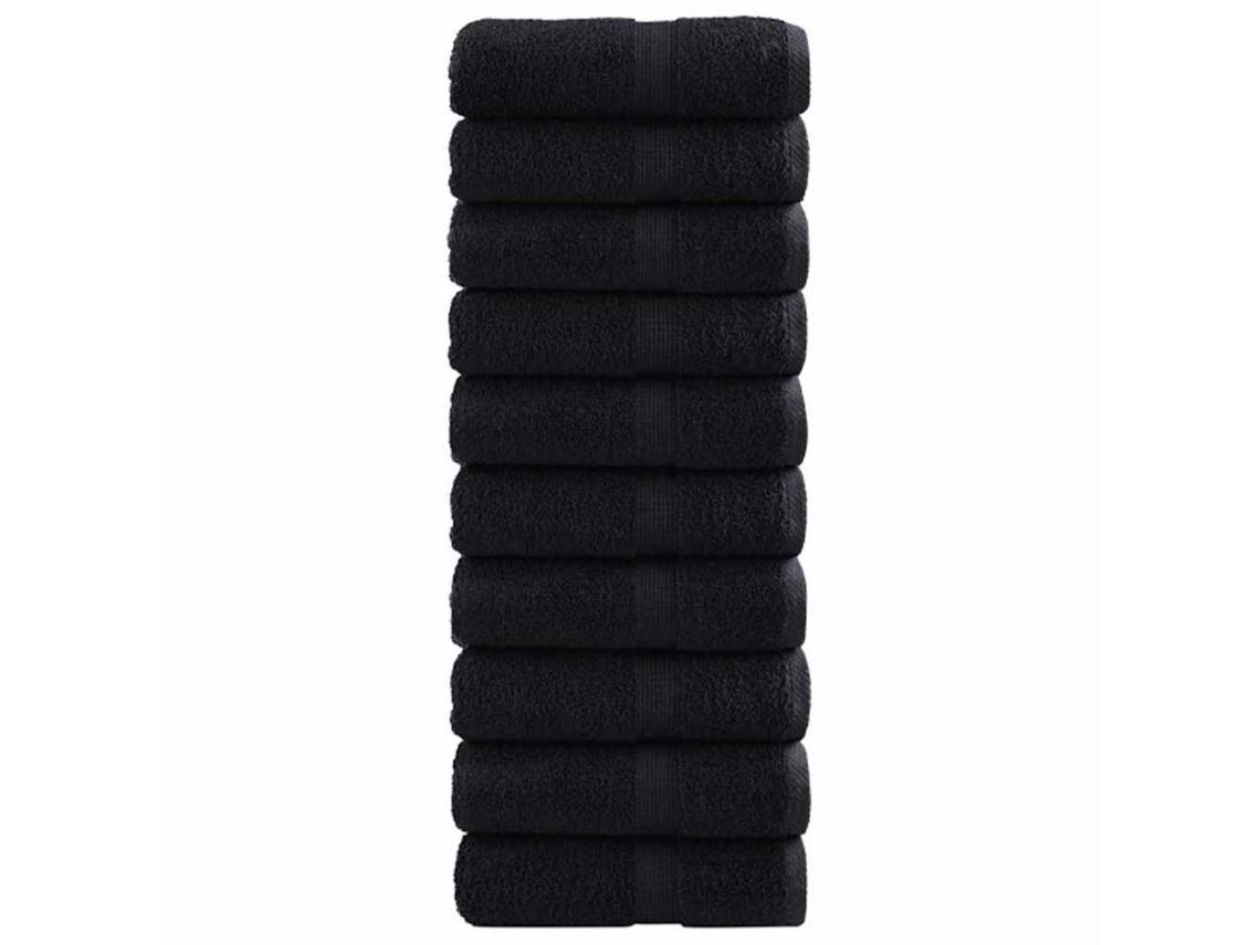 Conjunto 50 Toalha De Banheiro Vidaxl Preto Algodão (30 X 30 Cm)