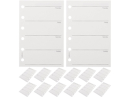 Recargas Para Agenda 6 Pacotes A7 200pcs Papel 120gsm 4,7x3,1 Bolsas Inserções Hebdomadaires Vierges