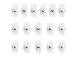Pacote com 16 mini rodízios giratórios autoadesivos (360°) – Rodízios silenciosos e suaves, ideais para latas de lixo, móveis e pequenos armários.