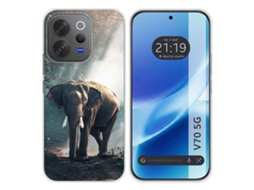 Capa Tumundosmartphone De Silicone Para Vivo V70 5g Com Estampa De Elefante Desenho Animado