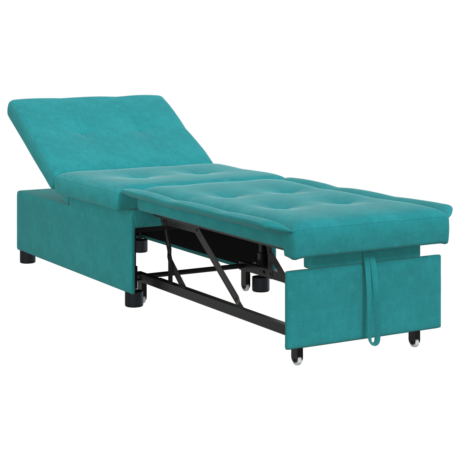 Conjunto 1 Sofá-cama Vidaxl Azul-turquesa Veludo (194 X 67 X 82 Cm)