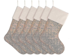 Conjunto De 6 Meias De Natal De Juta Natural Para Pendurar Na Lareira, Ideais Para Presentes, Lembrancinhas E Projetos Artesanais. Hengjian