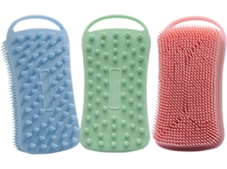 Escovas Esfoliantes De Silicone Dupla Face, Macias E Fáceis De Usar, Conjunto Com 3 Unidades Para Cuidados A Pele E O