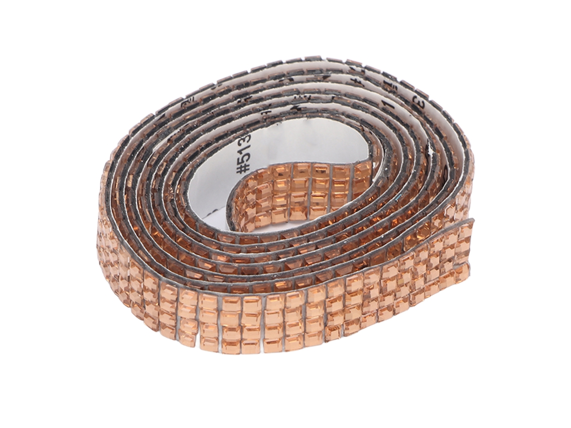 Fita Adesiva De Strass, Fita Adesiva Dourada Com Strass, 4,5 Metros (5 Jardas), Forte Aderência, Ideal Decoração Artesanato