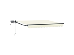 Vidaxl Toldo Retrátil Manual Com Leds Creme 3,5 X 2 M
