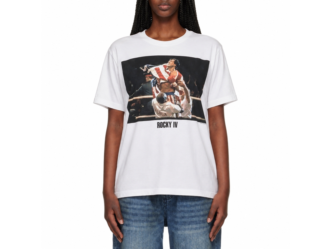 Rockinstone Rocky Movie Celebration White Adult T-shirt Size:m