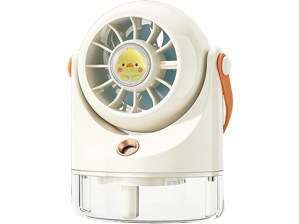 Mini Ventilador Recarregável com Névoa Refrescante CZHHMART (branco)