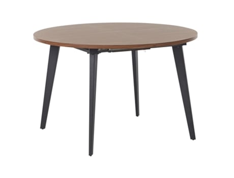 Mesa De Comedor Extensible Beliani Bovina De Mdf Madera Oscura 120x150x75