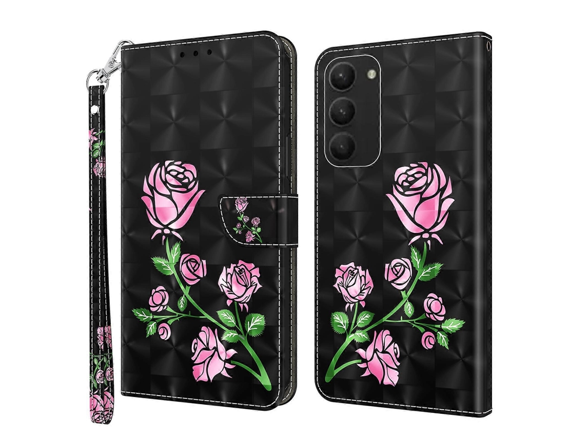 Capa De Celular Em Couro Com Pintura 3d Para Samsung Galaxy S23+ 5g
