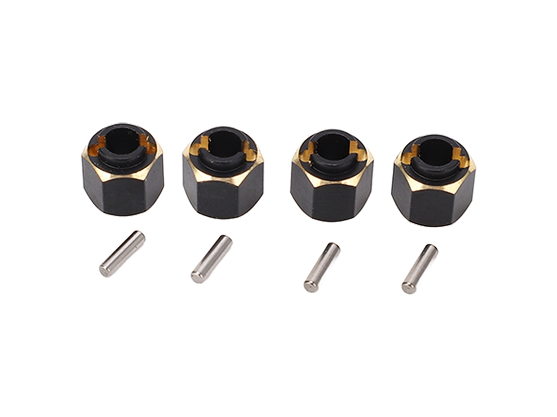 Mali 4pcs Adaptador de Cubo Hexagonal em Latão para Carro de Escalada Mini Traxxas Trx4m 1/18 Cor Preto Ouro
