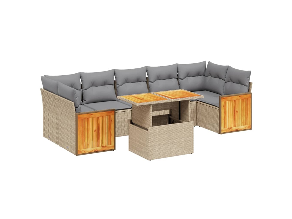 Garden Sofa Set, Garden Sofa Sets Vidaxl Bege Rattan / Vime (n/a)