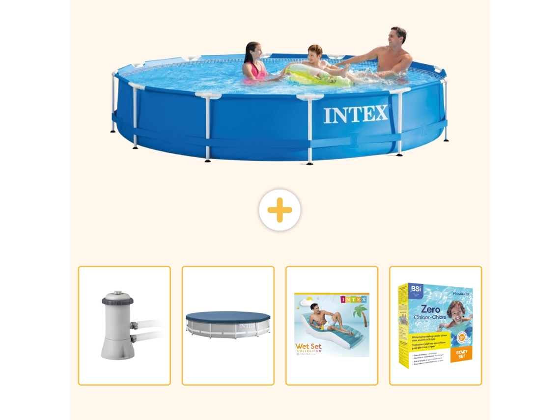 Intex Piscina Com Estrutura Redonda - 366x76 Cm - 5-peças S309