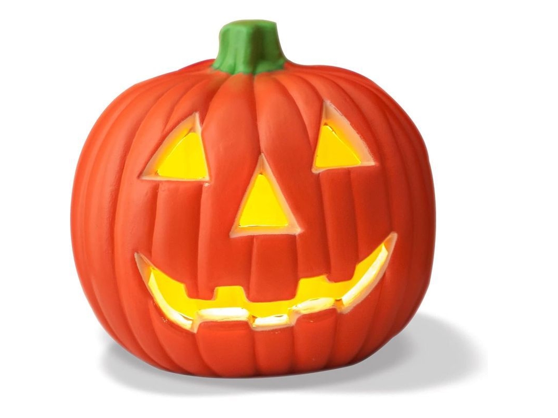Abóbora de LED Jack o' Lantern, Halloween, Decoração de Festa, Uso Interno e Externo, Amarela