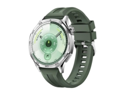 Bracelete Para Huawei Watch Gt 6 (46mm) - Silicone - Fivela Prateada De Liberação Rápida Verde-campo