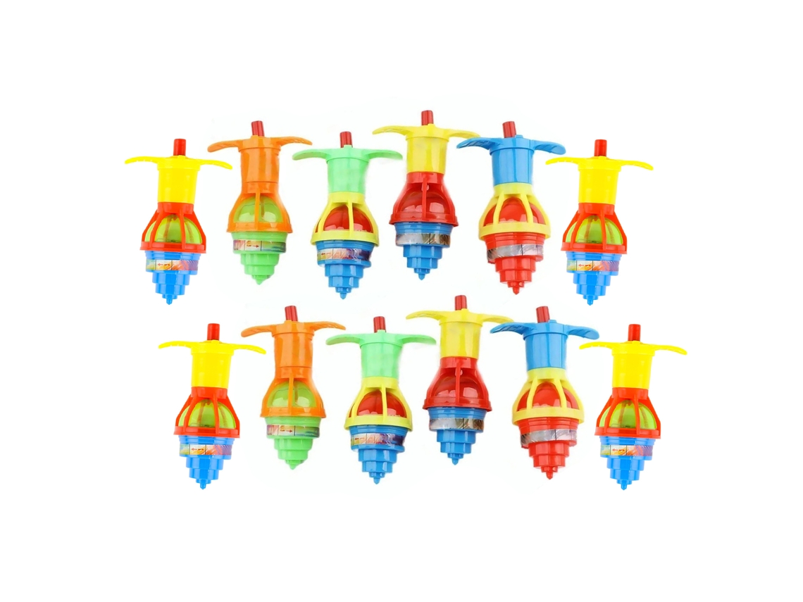 Ats 12 Peças Giros Copio para Crianças com Luzes Led Parpadeantes Giratórios Brinquedo Portátil para Festa Natal Presente