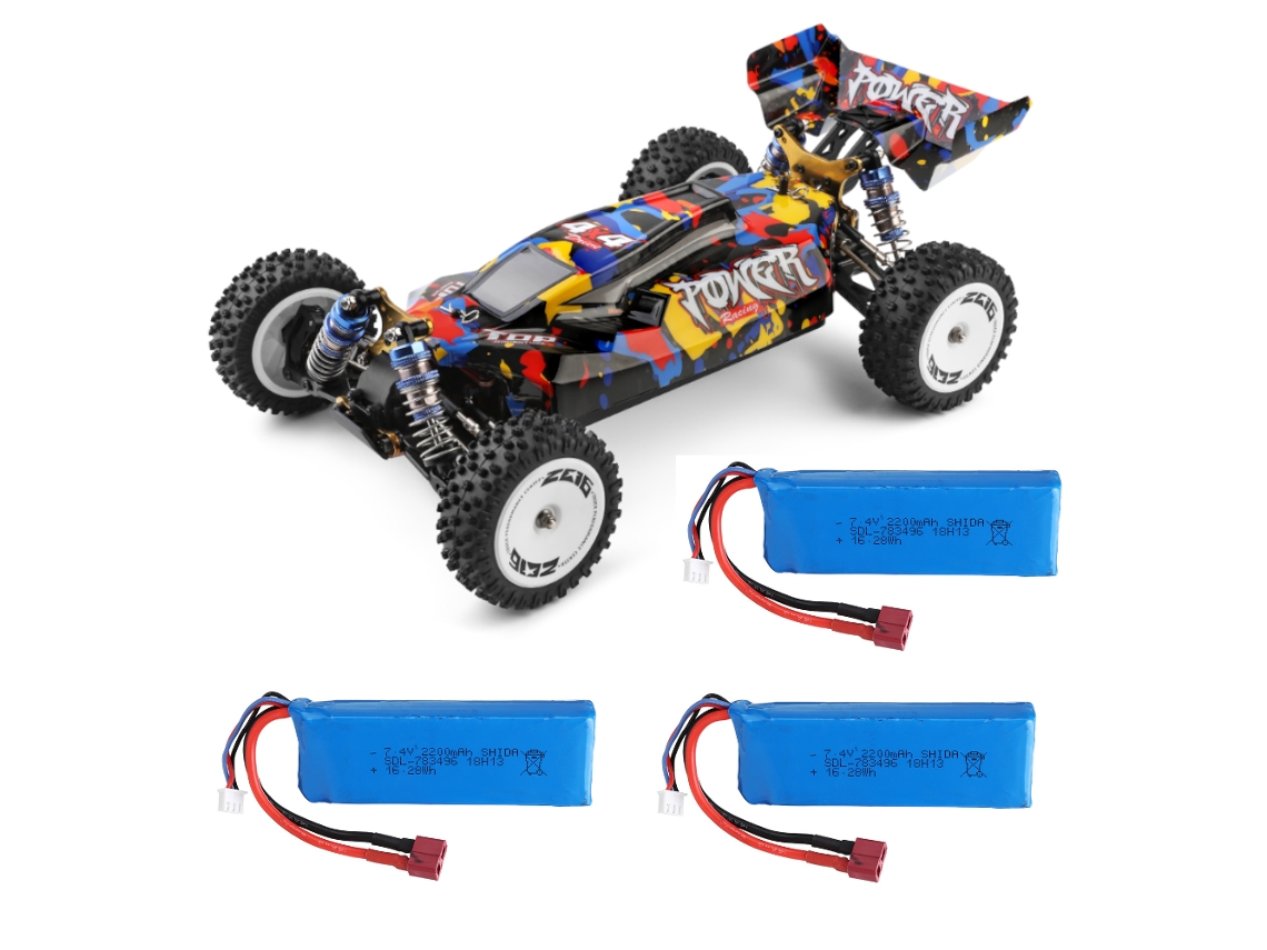 Duas Bateriaswltoys 124007 Várias Baterias 1/12 2.4g 4wd Brushless Rc Car 75km/h Veículos de Corrida Todo o terreno Modelos Rtr Brinquedos MDUG