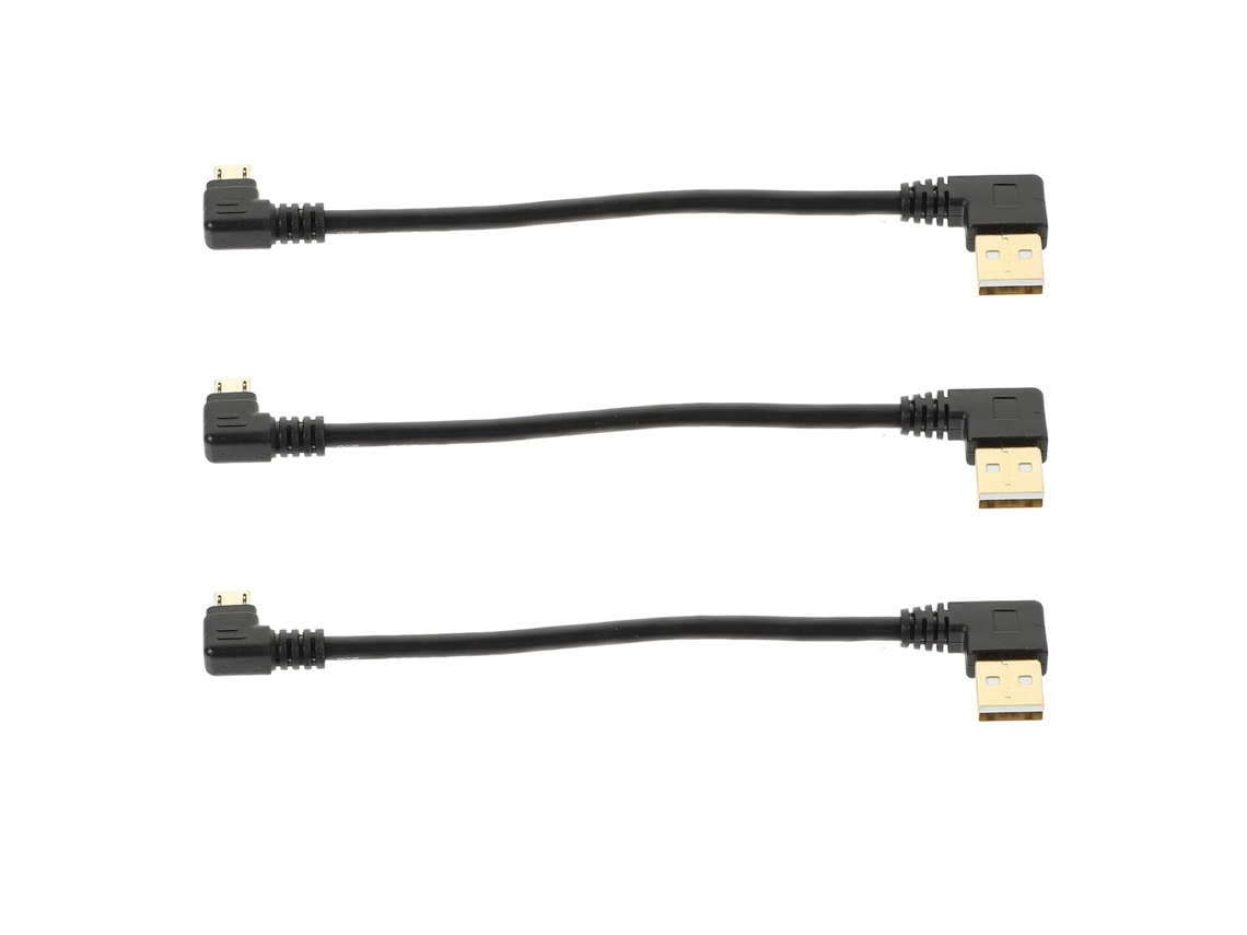 Cabo Micro Usb E Cabo De 90 Graus Em Ângulo Reto Para Transferência De Dados, Pacote Com 3, Eur
