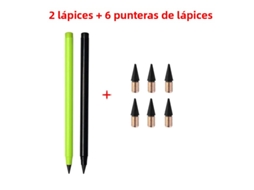 (modelo D) Conjunto De Lápis De Escrita Infinita, Inclui 2 Lápis E 6 Minas De Substituição, Apagáveis.
