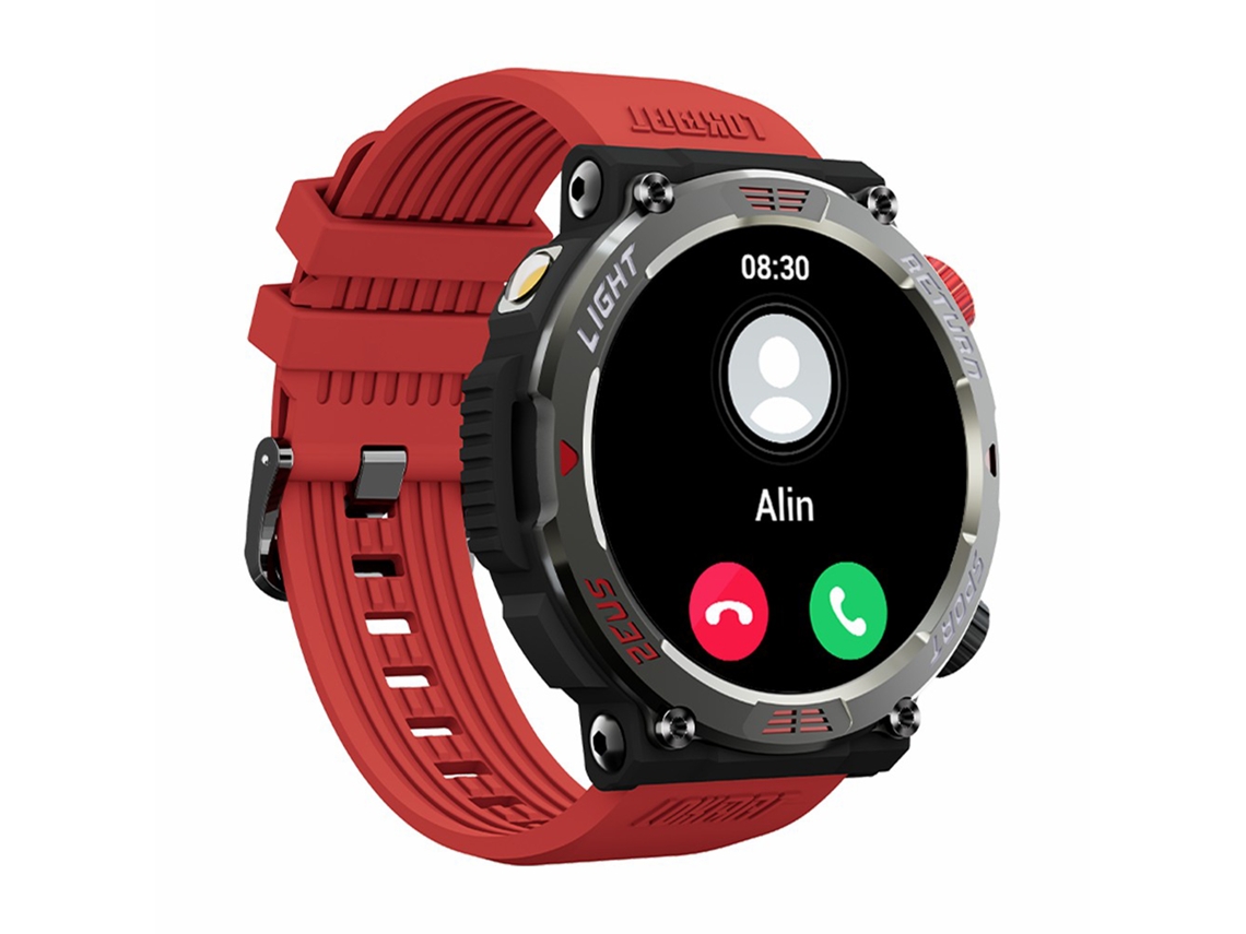 Aetheria lokmat Zeus 5 Pro Relógio Inteligente Sport Outdoor com Lanterna Bússola Bluetooth Vermelho